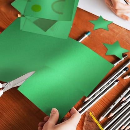 Green Shimmer Cardstock 8.5 x 11 Green Paper | Goefun 24 Sheets 80lb Card Stock Printer Paper for Christmas, Invitations, Certificates, Crafts, Card Making - color: green