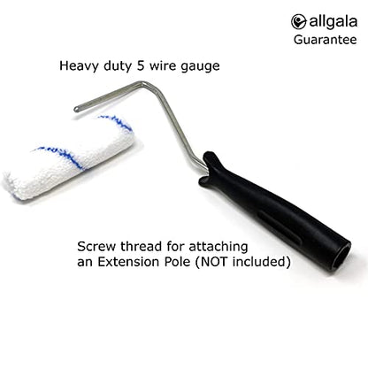 Allgala Paint Roller Kit 8 Pack 4 Inch Mini Micofiber Rollers with Tray Brush Gloves Drip Sheet Mini Roller Frame - color: 8PC Mini