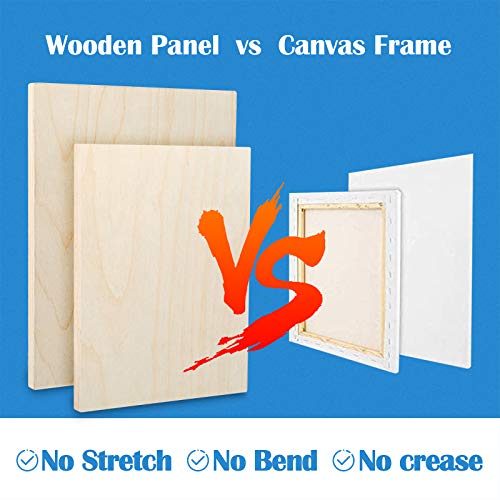 Falling in Art 4 Pack 11x14 & 9x12 Unfinished Birch Wood Canvas Panels Kit | Studio 3/4’’ Deep Cradle Boards for Painting, Pouring, Burning, Crafts, Epoxy Resin, Laser Engraving Cutting - size: 9*12 11*14 2-Pack