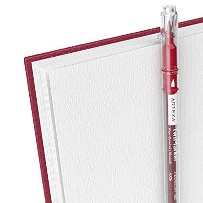 ARTEZA Watercolor Sketchbook, 2-Pack, 64 Pages Each, 9 x 12 Inches, Pink Hardcover, 140-Pound Spiral-Bound Paper - color: Pink, size: 9x12 inch - 2 pack