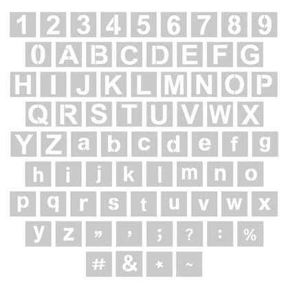 WISYOK 1 Inch 72 Pcs Letter Stencils, Reusable, Plastic - size: 1 Inch-72Pcs