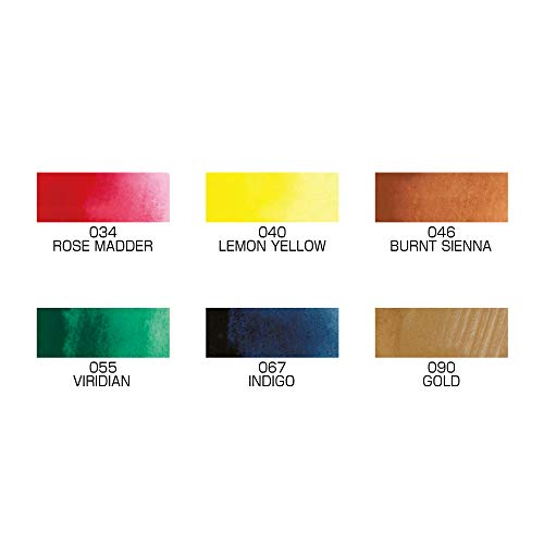 Kuretake IRODORI KOBAKO Red, Gansai Tambi 6 colors set, Handcrafted, Professional-quality pigment inks for artists and crafters, AP-Certified, Blendable, Show up on dark papers, Made in Japan - style: Small box/red