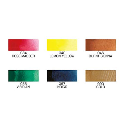 Kuretake IRODORI KOBAKO Red, Gansai Tambi 6 colors set, Handcrafted, Professional-quality pigment inks for artists and crafters, AP-Certified, Blendable, Show up on dark papers, Made in Japan - style: Small box/red