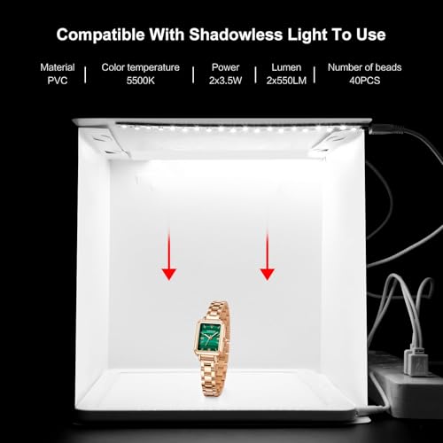 20cm Include 2 LED Panels Folding Portable 1100LM Light Photo Lighting Studio Shooting Tent Box Kit with 6 Colors Backdrops
