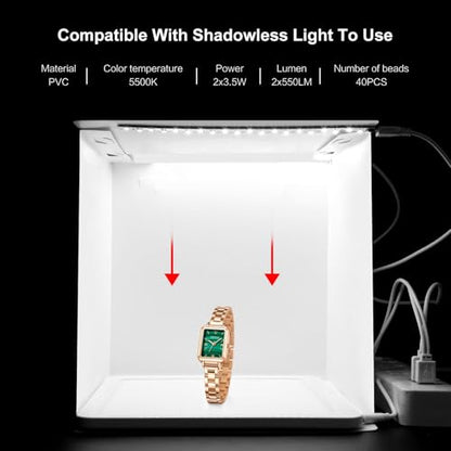 20cm Include 2 LED Panels Folding Portable 1100LM Light Photo Lighting Studio Shooting Tent Box Kit with 6 Colors Backdrops