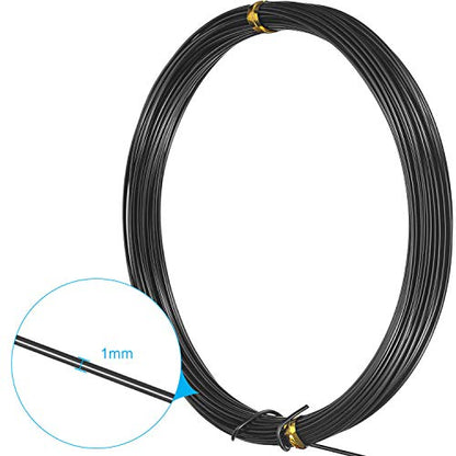 1 Roll Tecunite Aluminum Wire Craft Wire, 10 M X 1 mm, Black | TecUnite Aluminum Craft Wire for Sculpting,10 M X 1 Mm,Black,1 Roll - color: Black, size: 10000 mm x 1 mm