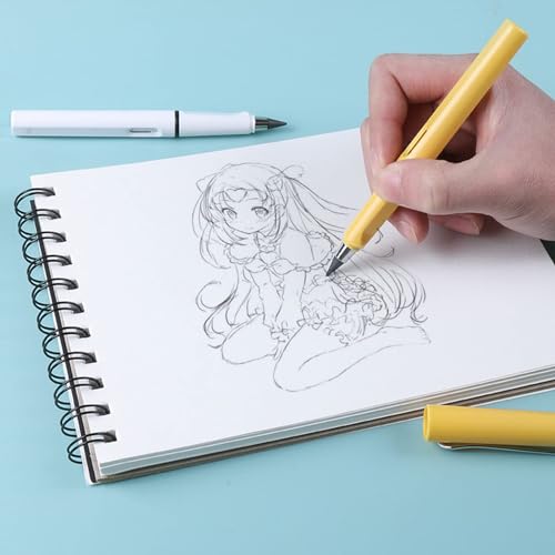 Infinity Forever Pencil - 0.7mm Infinite Everlasting Metal Inkless Pencils Set with Eraser, No Need Sharpened, Replace Mechanical Pen for Sketch, Drawing and Writing（8Pcs Black + White） - color: 8 Pcs Black+White