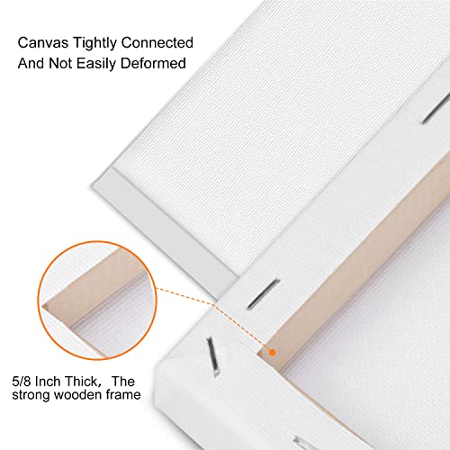 14 Packs Stretched Canvases for Painting, Multi Pack 11x14, 9.44x12, 8x10, 5x7, 4x4, Round Canvas with 8x8,10x10(2 of Each), Blank Primed Canvas, for Oil Paint, Acrylic Paint, for Beginners, Artists. - size: Multisize 14 Pack