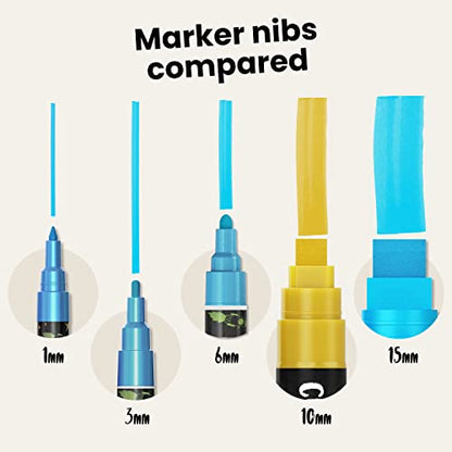 10mm Metallic Car Window Markers - Washable Chalk Markers for Blackboards - size: Wide Tip - 10mm