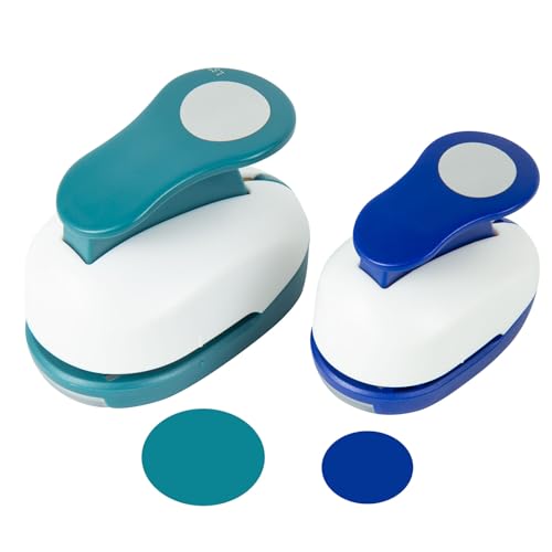 QIQQIKIN 2PCS Circle Cutter (1.5 inch+1 inch), Whole Hole Punch Shapes,Large Circular,Craft Punches for Paper Crafts Round Paper ，Journaling Handmade Cards,Gift Tags, Invitations,Scrapbook Supplies - size: 2PCS circle 38mm +25mm