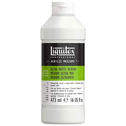 Liquitex Professional Fluid Medium, 473ml (16-oz), Ultra Matte Medium - color: Ultra Matte, size: 16 Fl Oz (Pack of 1), style: 16-oz