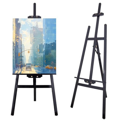 Adjustable Wooden Easel Stand for Painting&Display, Black | Folding Art Easel for Display, Drawing, Wedding Sign and Poster, Suitable for Kids and Adults, Holds Up to 42" - style: Black -1 Pack