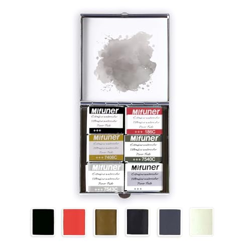 Mini Portable Handmade Artist Watercolor Paint,6 Colors Solid Watercolor - color: Solid Watercolor--Mix Color 09
