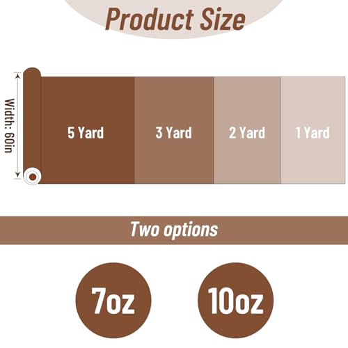 60”W 10oz Natural Canvas Fabric, Canvas Roll, 100% Cotton Painters Drop Cloth for Arts & Crafts, Backings Covers (5 Yards) - size: 5Y-10oz