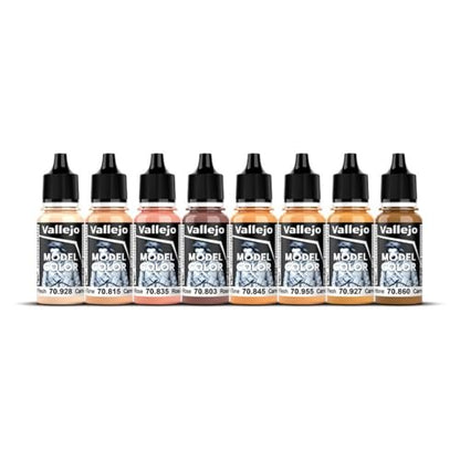 Vallejo - Model Color Face & Skin Tones Set | Modeling Acrylic Paints | 8 bottles x 18 ml (0.60 fl.oz.)