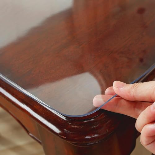 3MM Clear Table Cover Protector Plastic Table Cover (Clear 3MM Thick, 36" x 72") - size: 36" x 72" (Rectangular)
