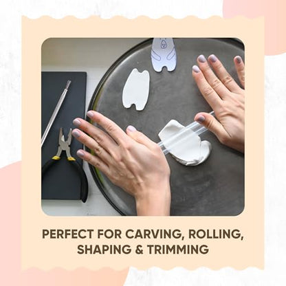 14 Pcs Clay Tools & Pottery Tools Kit, Polymer Clay Earring Making Kit | with Acrylic Clay Roller and Thickness Rings Clay Cutters for Jewelry Making & Air Dry Clay Tools Set - size: Pack of 14
