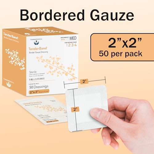 Island Dressing Bordered Gauze 2x2-50 Gauze Bandages for Wound Protection - Good for Hospitals, Medical Facilities, First Aid Kits, and More - style: 2x2