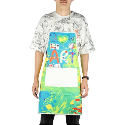 MBMSO Painting Artist Apron with Pockets Artist Painter Gifts Art Lover Gift for Art Teacher Student Painter Apron Waterproof - color: Love Art Apron-3