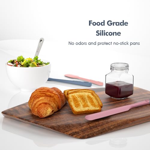 ChefAide 5 Pieces Silicone Spatula Set, Food Grade Rubber Spatula, Upgrade Strong Handle with Ergonomic Grip, Heat Resistant Up to 600°F for Nonstick Cookware, Cooking - color: Pale Terracotta, size: 5 pieces