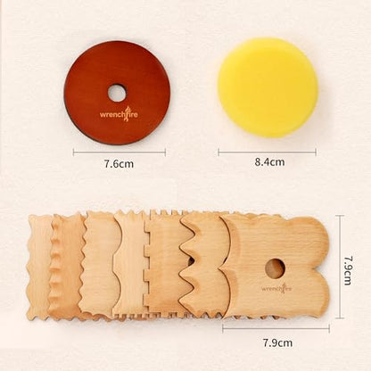 Pottery Ribs Tool Set, Clay Ceramic Shaping & Smoothing Tools, Pottery Foot Shaper Trimming for Carving,Beech Wood (8 Pieces) - color: White
