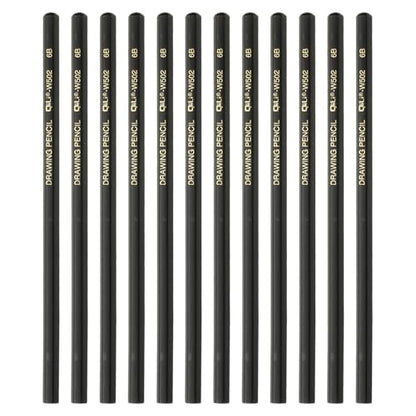 PATIKIL 12Pcs 6B Drawing Pencils for Sketching, Hexagonal Sketch Pencils for Drawing Writing Art Sketching Artists Beginners, Black - style: 6B
