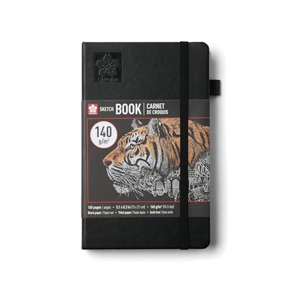 Sakura Sketchbook A5, 160 Pages, 5.1 x 8.3", Black Hardcover, Black Paper - color: Black Paper