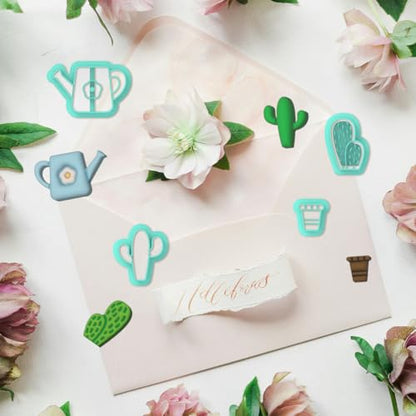 ORIGACH 14 Pcs Potted Plant Clay Cutters Set | Cactus Polymer Clay Cutter for Earring Making Potted Plant Shape Clay Cutters for Jewelry Making - style: Potted Plant