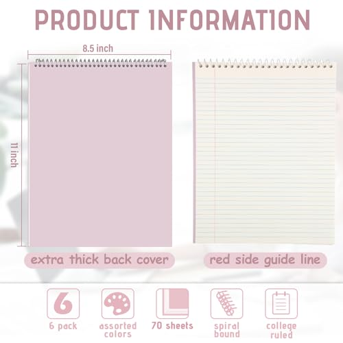 Maitys 6 Pcs Steno Spiral Notebooks, Pastel Color, Whimsical Style - color: Pastel Color, style: Whimsical Style