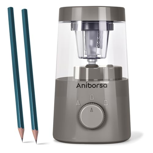 Electric Pencil Sharpener, Battery/USB Cord Operated, Gray - color: Gray