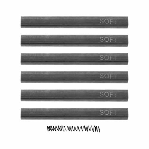 MECCANIXITY Compressed Charcoal Sticks, Soft Grade Square Vine Charcoal Sticks Set Art Supplies for Painting Drawing Sketching Shading Artists Beginners(Pack of 6) - style: Soft