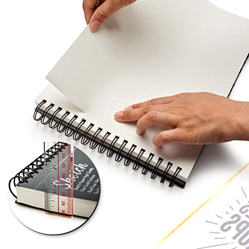 AGPtEK Sketch Book, Art Drawing Pad 9 X 12, 100 Sheets, 60lb/100g, 2 Pack - size: Top Spiral-Bound