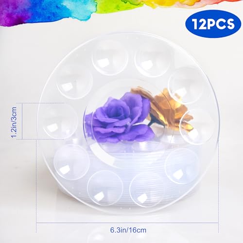 Hulameda 40pcs Clear Art Paint Tray Palette for Kids or Pupils to Painting | Plastic Pallet for DIY Craft,Play Party at Home,Kindergarten or School - color: 40pcsclear