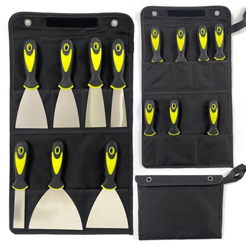 7-Piece Putty Knife Set, 1" 1.5" 2" 2.5" 3" 4" 5" Stainless Steel Paint Scraper Set for Drywall Repairing and Clearing, Wallpaper Removal, Putty Applying Adhesive, Plaster Scraping