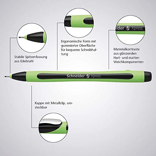 Schneider Pen, Xpress, 0.8 mm, Pack of 10, Black (190001)