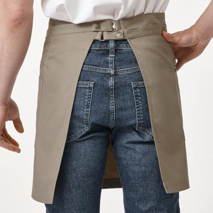 Waist Apron for Men Server Bistro Half 4251BY - color: Dark Khaki, size: 1 Pack