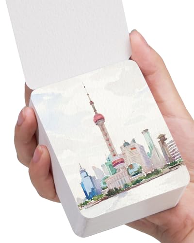 LIGHTWISH Mini Watercolor Sketchbook 60 Sheets 2.6 x 3.3 inch 100% Cotton Cold Press 300gsm/140lb,Mini Travel Small Watercolor Book Square Painting Notebook Tearable Art Paper Sketchbook - size: 2.6*3.3in
