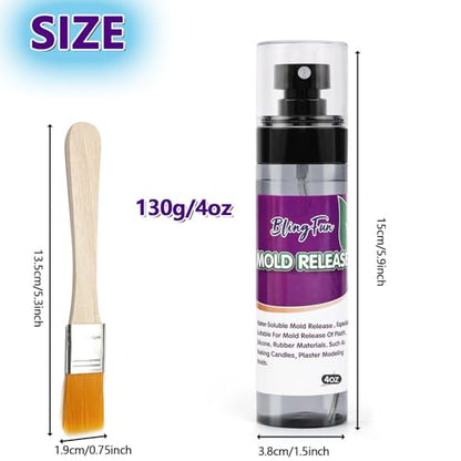 4Oz Mold Release Spray for Candle Making and Epoxy Resin, Fast-Drying Silicone Oil Releaser, Non-Stick Professional Mold Release Agent, Promotes Mold Longevity, Withstands High Temperature