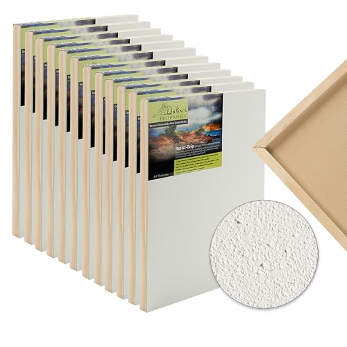 Da Vinci Pro Resist-Grip Coarse Textured Gesso Board, 6x6-12 Pack, 3/4" Depth Art Boards for Painting, White Acrylic Polymer with Quartz Sand, Warp-Resistant Cradled and Sealed MDF Panel