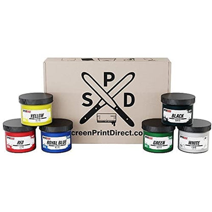 Rapid Cure® Plastisol Ink Set - 6 Color Screen Printing Ink Kit, 8 Oz | Plastisol Cures At Low Temperature For Fast Turnaround - Soft, Vibrant Finish, Non-Phthalate, CPSIA Safe, USA Made - color: Rapid Cure Standard Plastisol Ink