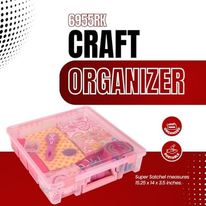 ArtBin 6955RK Super Satchel 1-Compartment Box, Art & Craft Organizer, 1-Pack, Translucent Blush - color: Blush, size: 1 Pack