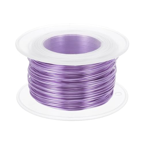 PATIKIL 20 Gauge 0.8mm Aluminum Craft Wire, 98.4 Ft Metal Wire Armature Bendable Wire for Jewelry Making Metal Wrap DIY, Light Purple - color: Light Purple, size: 0.8 mm x 30 m
