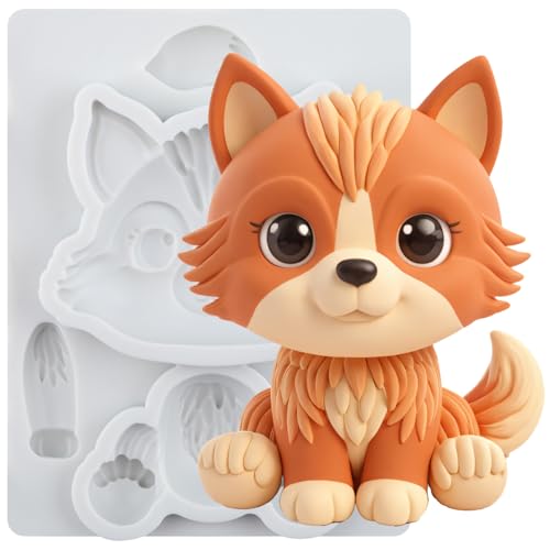 Wolf Polymer Clay Molds Wolf Woodland Animal Silicone Mold - color: Style K