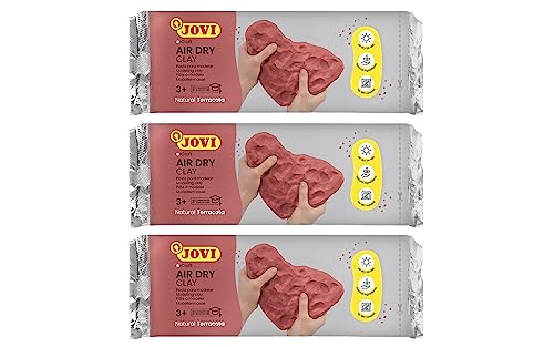 Jovi - Air Dry Clay, 3 x 1.1 lb, Terracotta Color, Total of 3.3 lb - color: Terracotta, size: 3.3 lb