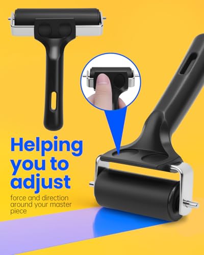 UCEC 1 Pack Rubber Brayer Roller for Printmaking Durable Ink Roller 4 Inch | Durable Rubber Roller for Ink & Paint, Great for Gluing, Diamond Painting & Block Printing, Crafting Tool, 4 Inch, Black - color: 4 Inch-Black