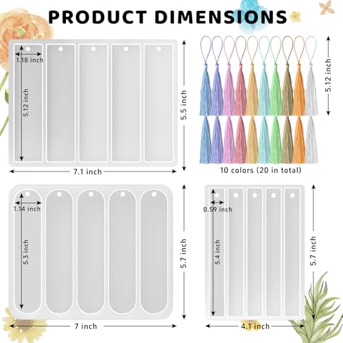 Bookmarks Silicone Mold for DIY Epoxy Resin Casting Crafts Making Supplies