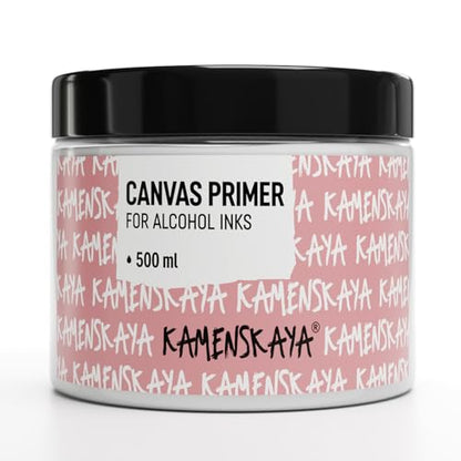 KAMENSKAYA White Acrylic Gesso Primer for Alcohol Ink Painting on Canvases,16.9 fl oz (500 ml) - color: White, size: 16.9 Fl Oz (Pack of 1)
