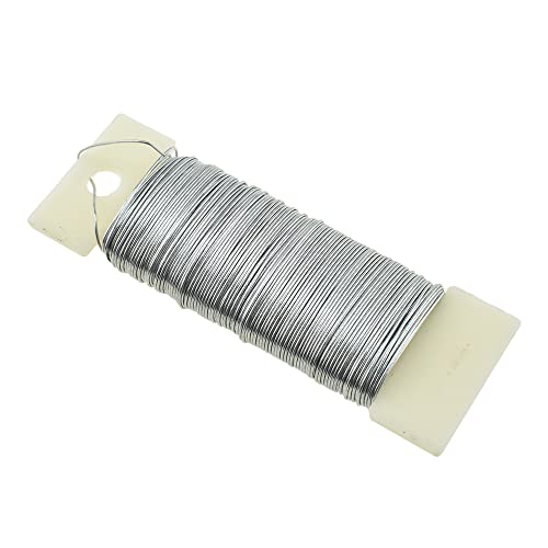 HAHIYO 22Gauge Silver Flexible Floral Wire - 1 Roll, 38 Yards (115 Feet) for Crafts, Christmas Wreaths, Tree & Flower Arrangements, Wedding DIY - color: Silver, size: 22Gauge-1P/38Yards