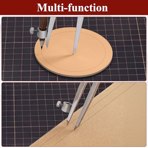 12 inch Professional Woodworking Pencil Compass Scribe Tool with Lock | Spring Wing Drafting Divider 0.27 inch Thick Scriber ,Metal Leather Work Scribe Tool Carpenter Compass for Geometry - size: 1 Count (Pack of 1)