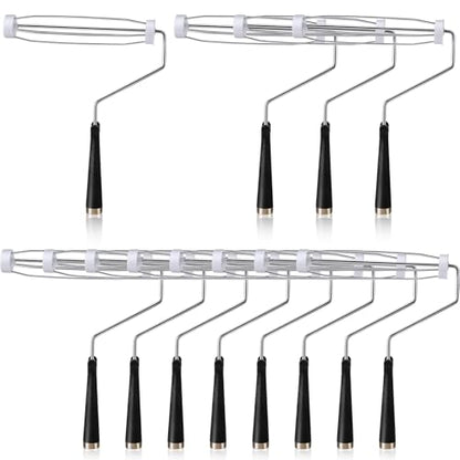 Gerrii 12 Pcs 9 Inch Paint Roller Painting Roller Frame 5 Wire Brush Supplies for Wall House Homes (Black) - color: Black